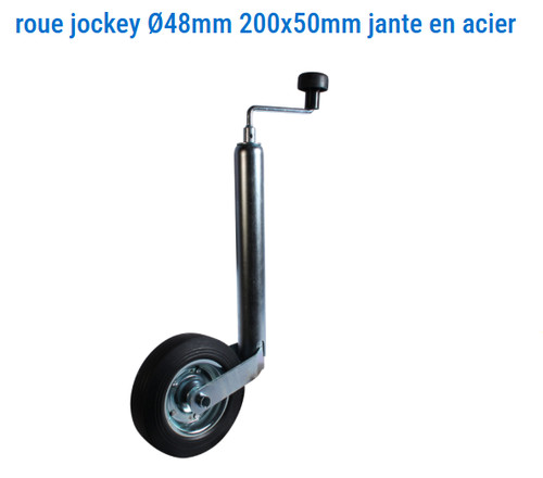 Roue jockey tube acier - roue, 48mm